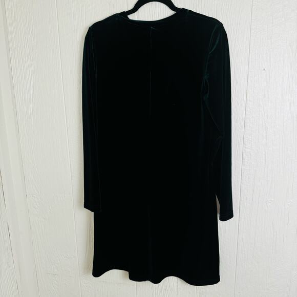R.J. Collection by Chelsea Rousso Emerald Green Velvet Dress Jewel Tone Size 10 - Picture 5 of 12